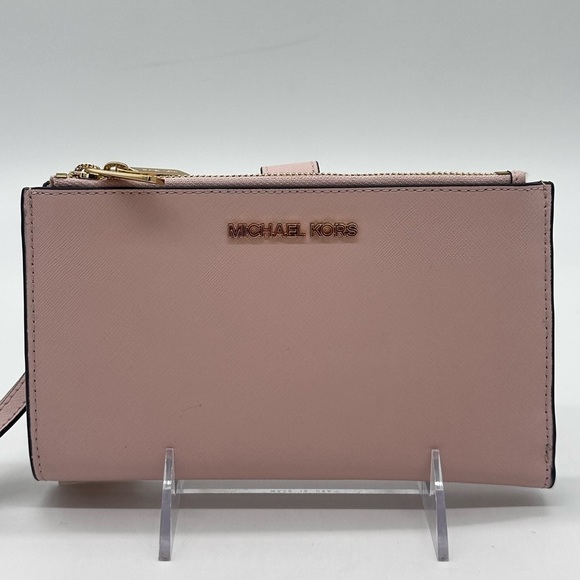 Michael Kors Large Double Zip Wallet Wristlet Light Pink - Picture 1 of 10